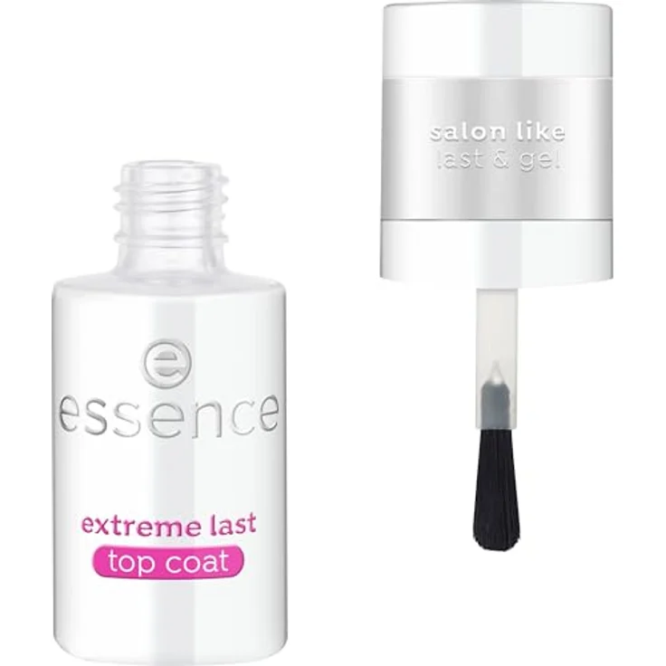 essence cosmetics extreme LAST top coat, Überlack Nr. 01 Transparent langanhaltend glättend schützend glänzend vegan 8ml – Bild 1