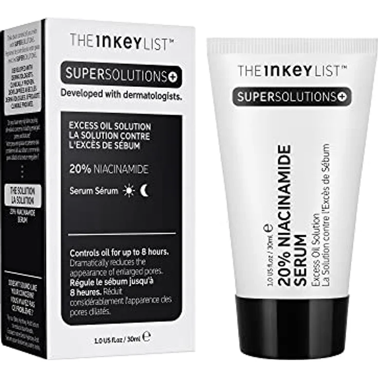 The INKEY List Niacinamide 20% Serum Supersolutions 30ml, Excess Oil Solution, 20% Niacinamide, 0.5% Zink-PCA, 3% Squalan – Bild 2