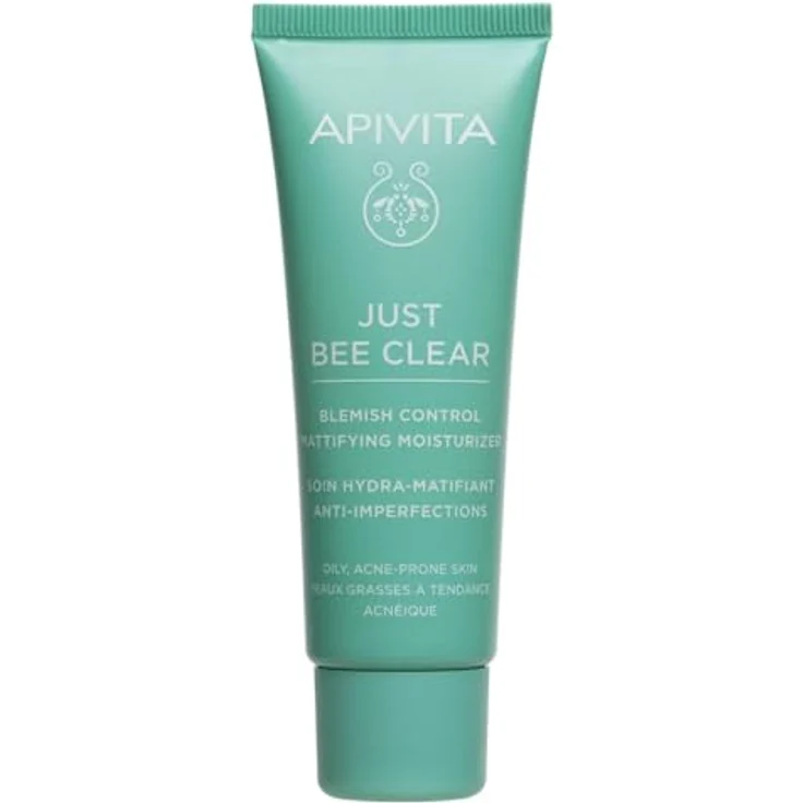 Apivita Just Bee Clear Blemish Control Mattifying Moisturizer, Gel-Creme für fettige Haut, Akne & Unreinheiten, 40ml mit patentiertem Propolis AMC & pflanzlicher Salicylsäure – Bild 1