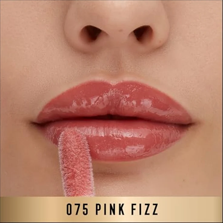 Max Factor 2000 Calorie Lip Glaze, farbiges Hochglanz-Lipgloss mit Volumen-Effekt, Nährstoffkomplex mit Hyaluron und Squalan, vegan, Fb. 075 Pink Fizz, 4.4ml – Bild 3
