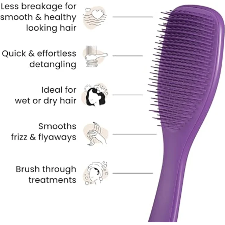Tangle Teezer The Ultimate Detangler Haarbürste, spezielle Borsten für sanftes Entwirren, Fresh Purple – Bild 4