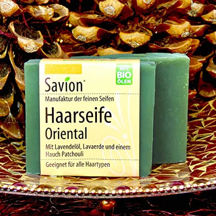 Savion Haarwaschseife Oriental | Bio & Natürlich | Lavendelduft & Patchouli | Vegan | Palmölfrei | Plastikfrei, 85g – Bild 4