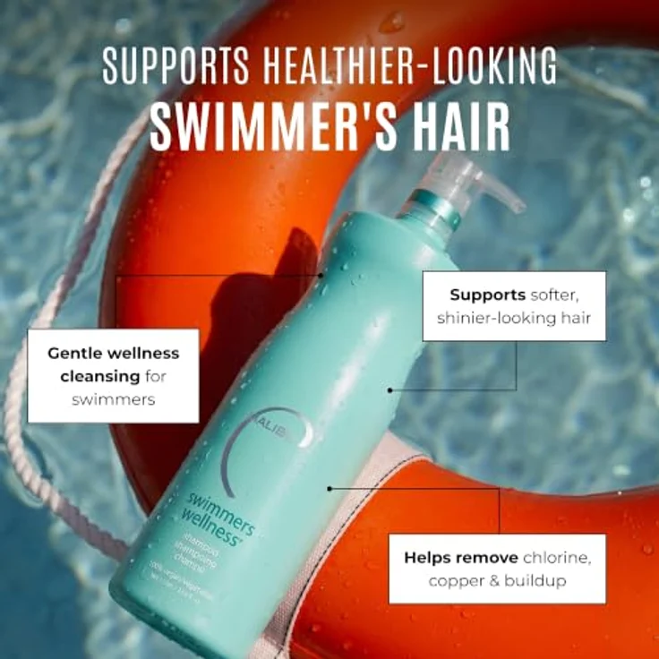 Malibu C Swimmers Wellness Shampoo, 1000 ml, schützendes Haarshampoo für SchwimmerInnen mit Feuchtigkeitsspende und Glanz verleihender Formel – Bild 3