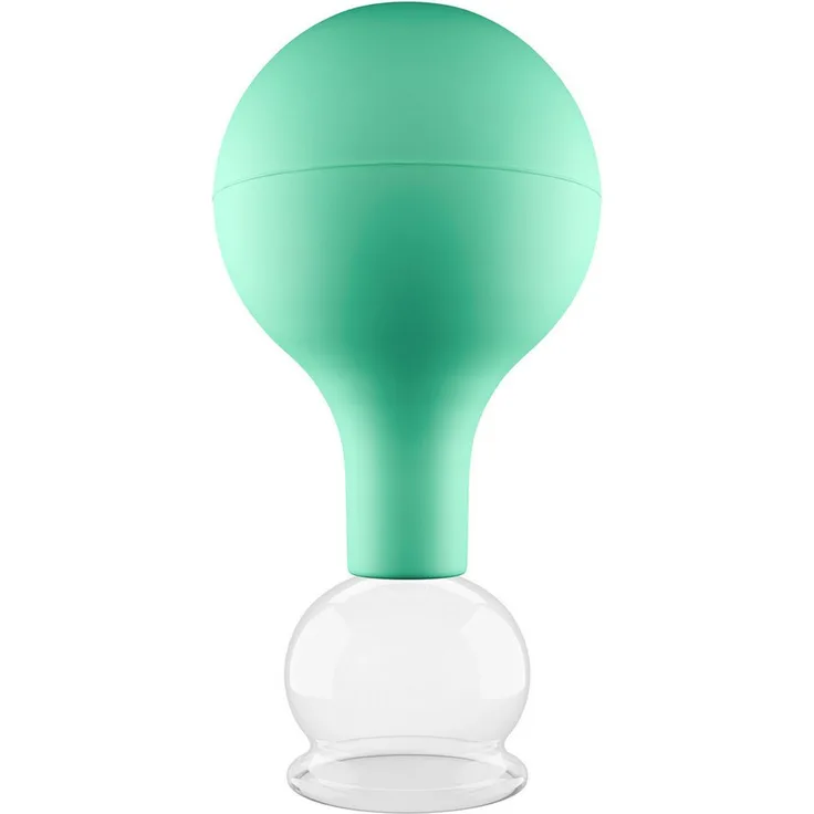 pulox Vakuum-Massager Schröpfglas, Echtglas, grün, 32mm, für professionelle Schröpfmassage und Narbenbehandlung