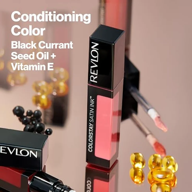 Revlon Cosmetics ColorStay™ Satin Ink, langhaltender flüssiger Lippenstift, Farbton N°012 Seal the Deal, 5 ml, vegan, satin-mattes Finish – Bild 7