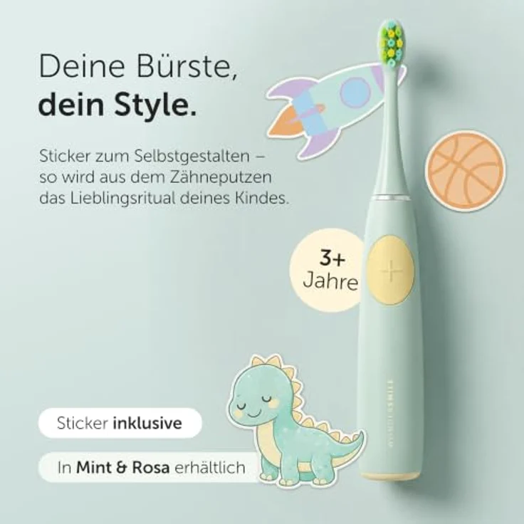 WonderSmile Wondersmile Kids Schallzahnbürste Magic Mint, elektrische Kinderzahnbürste ab 3 Jahren, 2 Putzmodi, Timer, 30 Tage Akku, induktive Ladestation – Bild 10