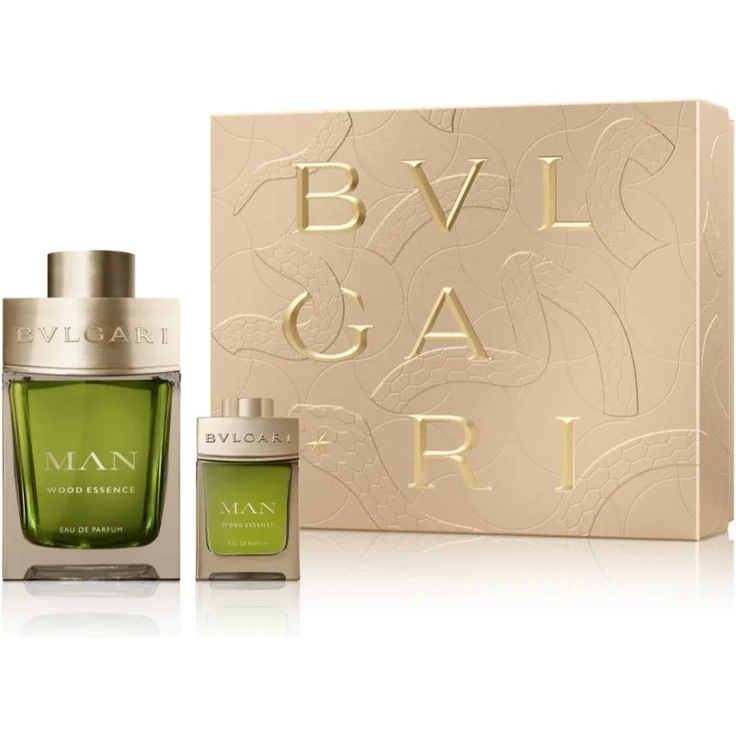 BVLGARI Man Wood Essence Geschenkset, Herren-Duftset mit 100 ml Eau de Parfum und 15 ml Mini-Ausgabe, luxuriöse Ausführung