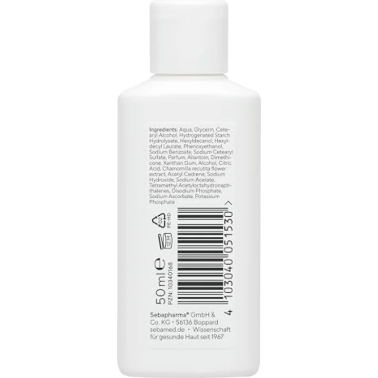 Sebamed Lotion 50 ml, feuchtigkeitsspendende Reisegröße mit Kamillenextrakt und Allantoin, pH 5,5, für empfindliche Haut – Bild 2