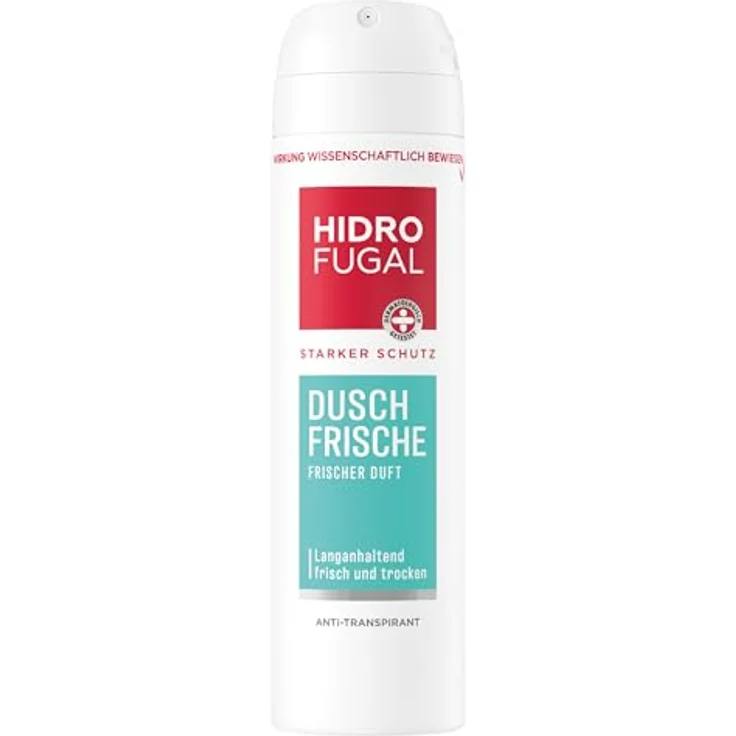 Hidrofugal DUSCH FRISCHE Spray, Antitranspirant Deo ohne Ethylalkohol, starker Schutz gegen Achselnässe und Körpergeruch, frischer Duft, 150 ml – Bild 1
