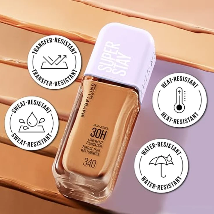 Maybelline Super Stay Lumi Matte Foundation, 35 ml, Farbe 248, luftige Textur mit lichtreflektierenden Partikeln für strahlenden Teint – Bild 6