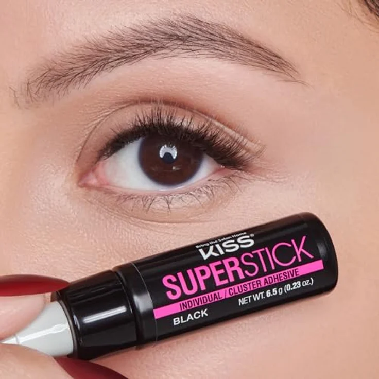 KISS Superstick Glue, Wimpernkleber für künstliche Wimpern, 6.5 g, schnelltrocknend, schwarz – Bild 8