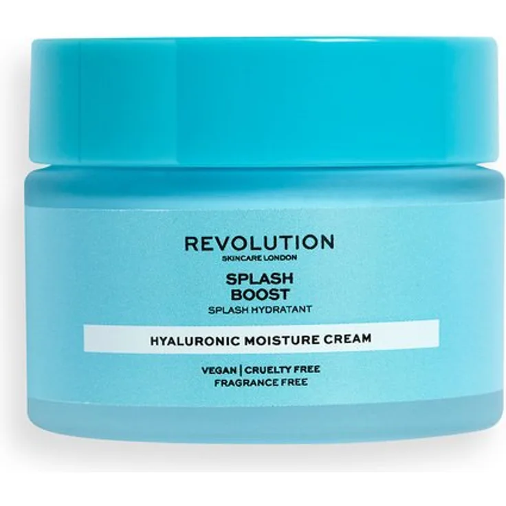 Revolution Skincare Moisturizing Cream (Splash Boost mit Hyaluronsäure) 50ml, intensive Feuchtigkeit, vegan
