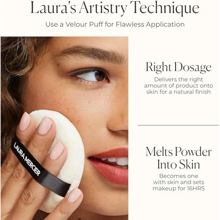 Laura Mercier Translucent Pressed Setting Powder, mattierendes Puder mit 16 Stunden Haltbarkeit, 6,5 g, TRANSLUCENT HONEY – Bild 8