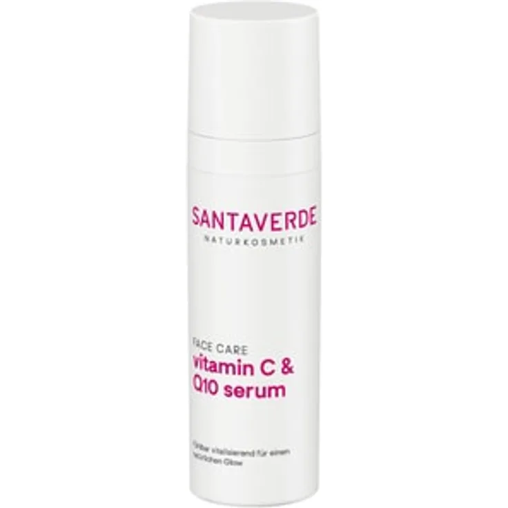 SANTAVERDE Vitamin C & Q10 Gesichtsserum, revitalisierendes Serum mit Bio-Aloe Vera und Antioxidantien für strahlenden Teint, 30 ml