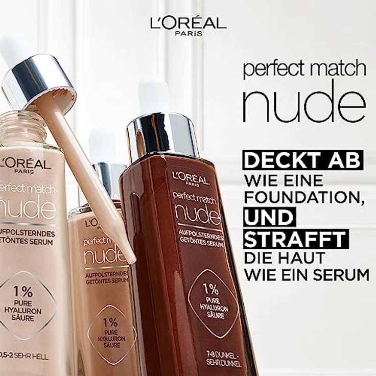 L'Oréal Paris Getöntes Serum, Pflegende, flüssige Foundation mit Hyaluronsäure, Perfect Match Tinted Serum, Nr. 4-5 mittel, 1 x 30 ml – Bild 2