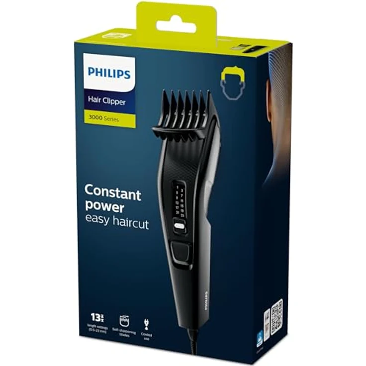 Philips Haarschneider HC3510/15, Series 3000, 13 Längeneinstellungen, DualCut-Technologie, selbstschärfende Klingen, schwarz – Bild 5