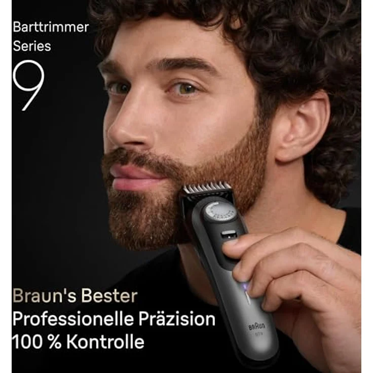 Braun BT9560 Bartschneider – 0-20 mm, 50 Schnittstufen, Edelstahlklingen, 180 Min. Akkulaufzeit, 4 Kämme, Präzisionstrimmer – Bild 5