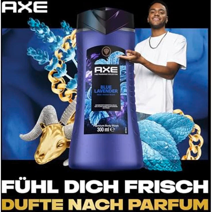 Axe Fine Fragrance Collection Duschgel Blue Lavender Premium Body Wash für 12H langanhaltende Frische 300 ml – Bild 5