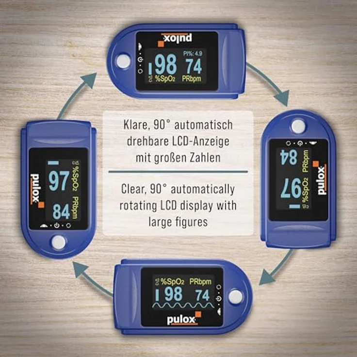 Pulsoximeter pulox PO-200A Solo mit Alarm und Pulston Blau – Bild 5