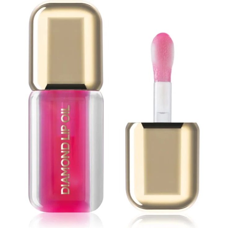 Dermacol Diamond Lip Oil 4 ml, tönendes Lippenöl mit vergrößerndem Effekt in Farbton 05 Rose Flame, pflegend und glänzend