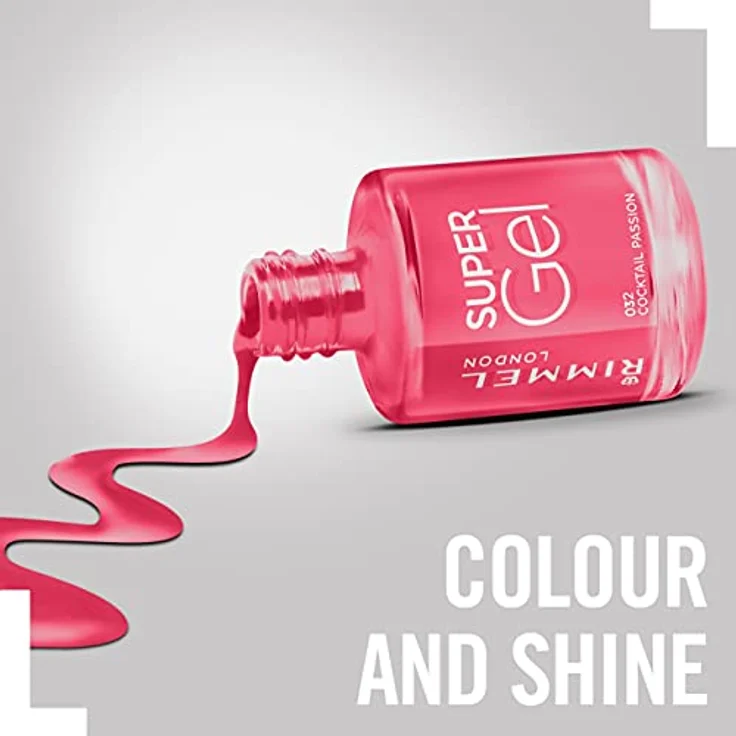 Rimmel London Super Gel STEP1 Gel-Nagellack 12 ml Farbton 032 Cocktail Passion – Bild 5