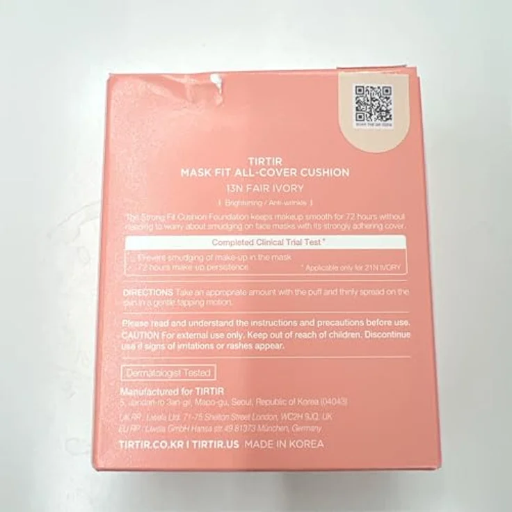 TIRTIR Mask Fit All Cover Cushion, mattierendes Make-up im Schwämmchen, 18 g, Farbe 13N Fair Ivory, hohe Deckkraft, mit Hyaluronsäure, für einen einheitlichen Teint – Bild 8
