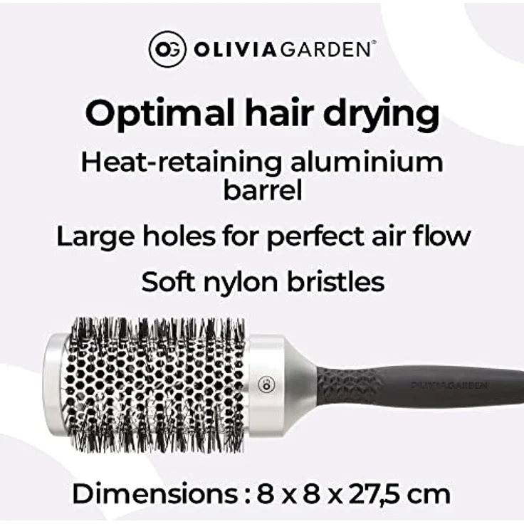 Olivia Garden - Essential Blowout Classic Haarbürste, 53 mm, hitzebeständiges Aluminium und antistatisch – Bild 4