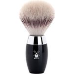 MÜHLE Kosmo Rasierpinsel - Rasurpinsel aus Silvertip Fibre - schwarzer Edelharz-Griff - Metallakzenten - Handarbeit - vegan