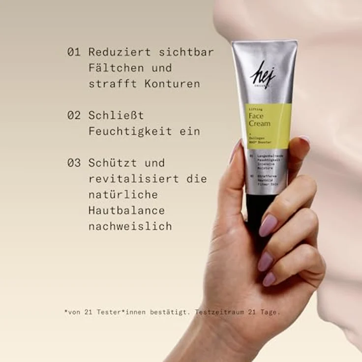 Hej Organic Lifting Face Cream, Gesichtscreme für reifere Haut mit Postbiotika und NAD+ Booster, 50 ml – Bild 6