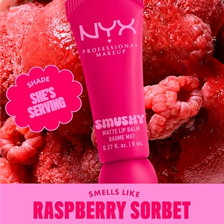 NYX PROFESSIONAL MAKEUP Smushy Matte Lip Balm, matte, aufbaubare Farbe, vegane Formel, Farbe: She's Serving – Bild 3