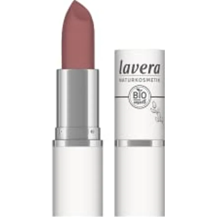 lavera Velvet Matt Lipstick - Tea Rose 03 - Lippenstift - glutenfrei -ohne Silikone - ohne Mineralöl - ohne Mikroplastik - Cremig, matte Textur - Bio-Blütenbutter - Bio-Sonnenblumenöl - 4,5g