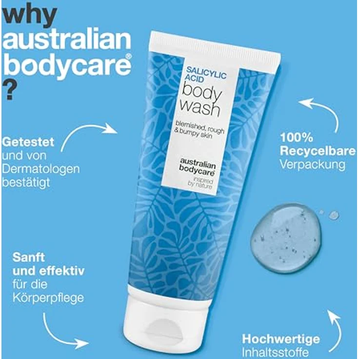 Australian Bodycare Salicylsäure-Duschgel gegen Pickel, für Rücken, Po & Brust – mit Niacinamid, Zink PCA & Glycerin, sanfte Tiefenreinigung – Bild 4