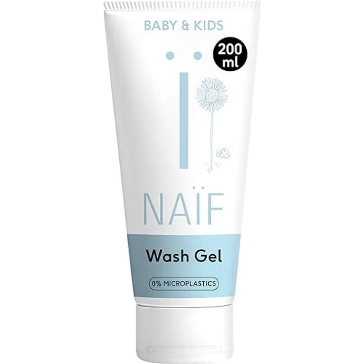 Naif Baby & Kids Wash Gel, Reinigungsgel für Körper und Gesicht, hypoallergen, 200 ml
