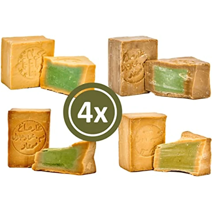 Carenesse original Aleppo Seifen SIEGER Paket 4 x 200 g. Ausgezeichnete TOP Platzierungen mit Lorbeerölanteilen 5% 15% 20% 40% Olivenölseife Haarseife Naturseife Duschseife Traditionelle Handarbeit – Bild 3