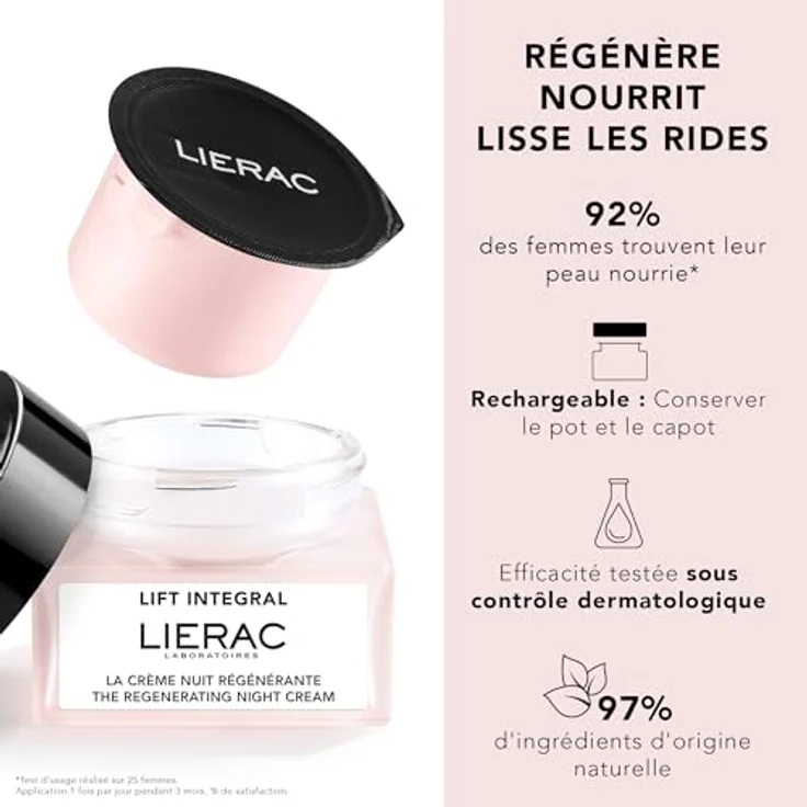 Lierac Lift Integral La Crème Nuit Régénérante Refill, 50 ml - Kühlend und komfortabel, langlebig, flexible Gestaltung – Bild 2