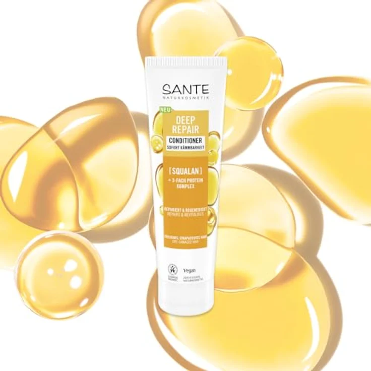 SANTE Naturkosmetik Deep Repair Conditioner Squalan + 3-Fach Protein Komplex, vegane und feuchtigkeitsspendende Pflegespülung für geschmeidiges Haar, 150 ml – Bild 3