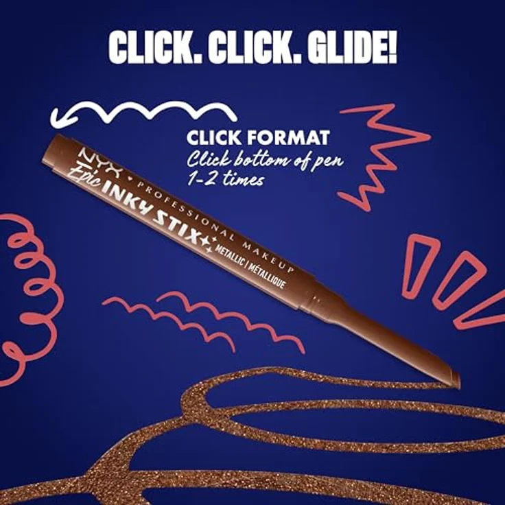 NYX Professional Makeup Epic Inky Stix Gel-Eyeliner, Farbton 03 Kinetic Copper, 1 g, präzise Linie, schnell trocknend, langanhaltend – Bild 4