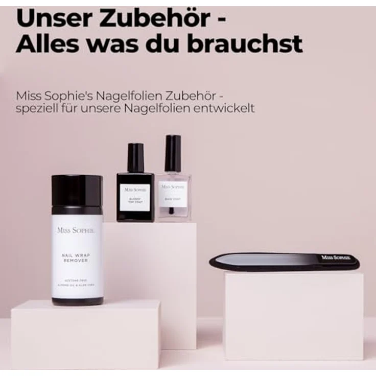 Miss Sophie Glass Nail File, hochwertige Nagelfeile für Nagelfolien, langlebiger Mikroschliff, schwarz – Bild 5