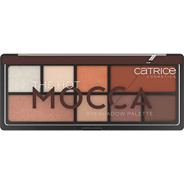 Catrice The Hot Mocca Eyeshadow Palette, Lidschatten, Braun, 8 Braun-Töne, schimmernd, metallisch, matt, vegan, ohne Mikroplastikpartikel, Nanopartikel frei, ohne Parfüm, 1er Pack (9g)