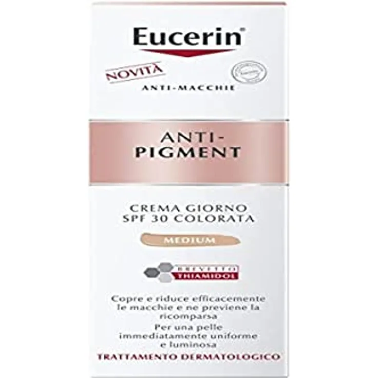 Eucerin Anti-Pigment Tagescreme LSF 30 Medium getönt, 50 ml - mit Thiamidol-Patent und Mineralischen Farbpigmenten