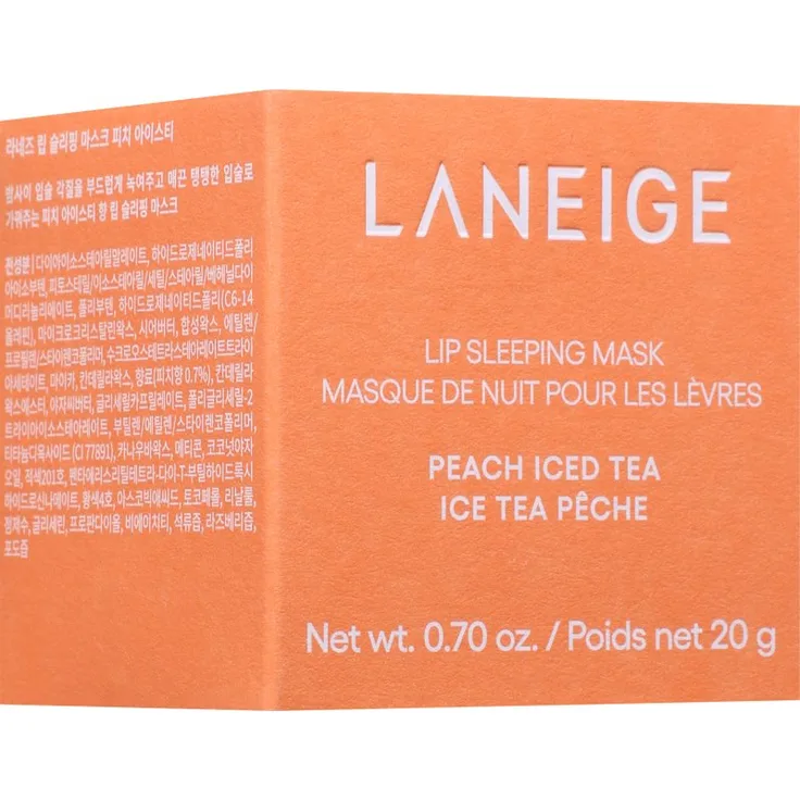 LANEIGE Lip Sleeping Mask, regenerierende Nachtcreme für Lippen, Farbton Peach Iced Tea, 20 g, feuchtigkeitsspendend und beruhigend