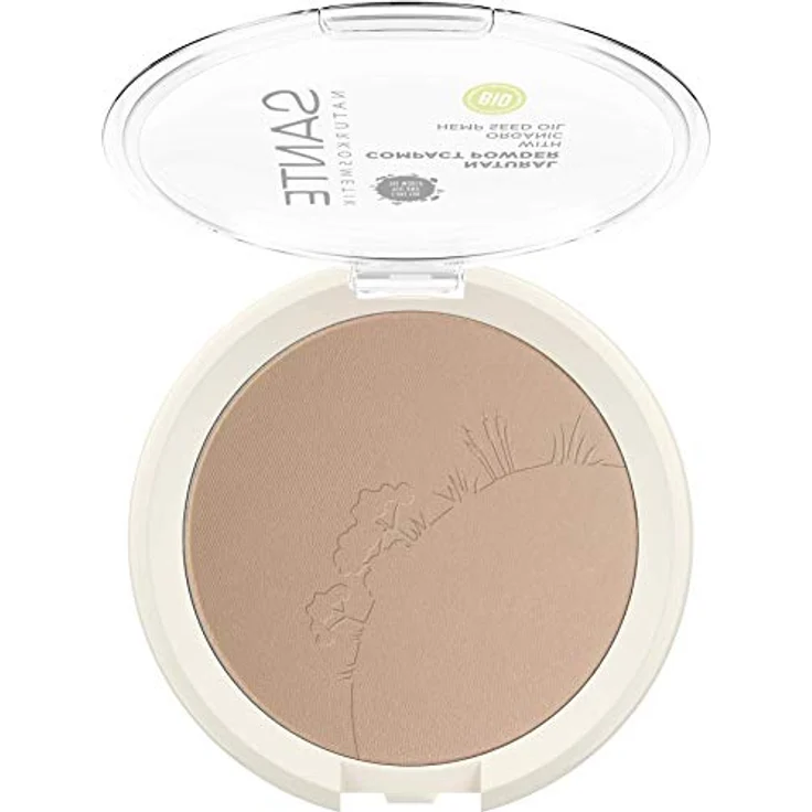 SANTE Naturkosmetik Natural Compact Powder 02 Neutral Beige, ideal für helle bis mittlere Hauttöne, mattiert und fixiert langanhaltend, für einen natürlichen Glow, mit Bio-Hanfsamenöl, Vegan, 9g – Bild 3