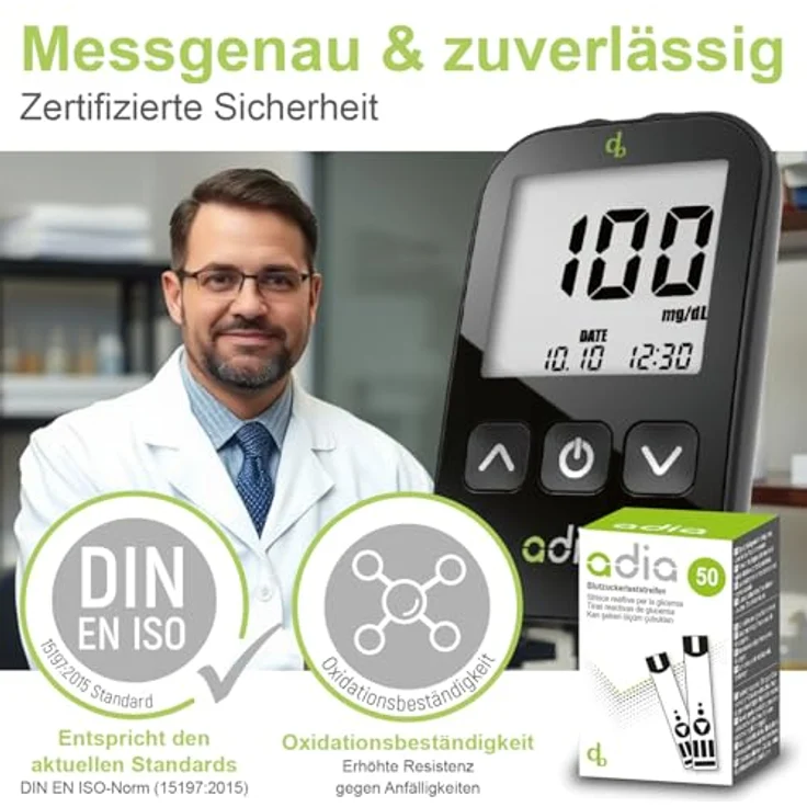 adia Blutzuckerteststreifen - 50 Stück - Preisvergleich – Bild 5
