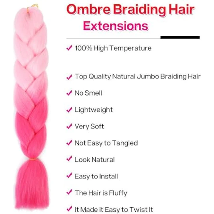 Shangxiu Jumbo Braids Extensions, 3er Pack, 24 Zoll, Yaki Textur, hitzebeständig, für Box Zöpfe und Senegalese Twist – Bild 2