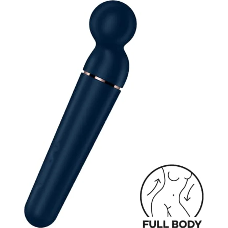 Satisfyer Planet Wand-er Massagestab, 60 Vibrationsmodi, wasserfest (IPX7), 30,5 cm, blau, für Nacken, Schulter und Rücken – Bild 2