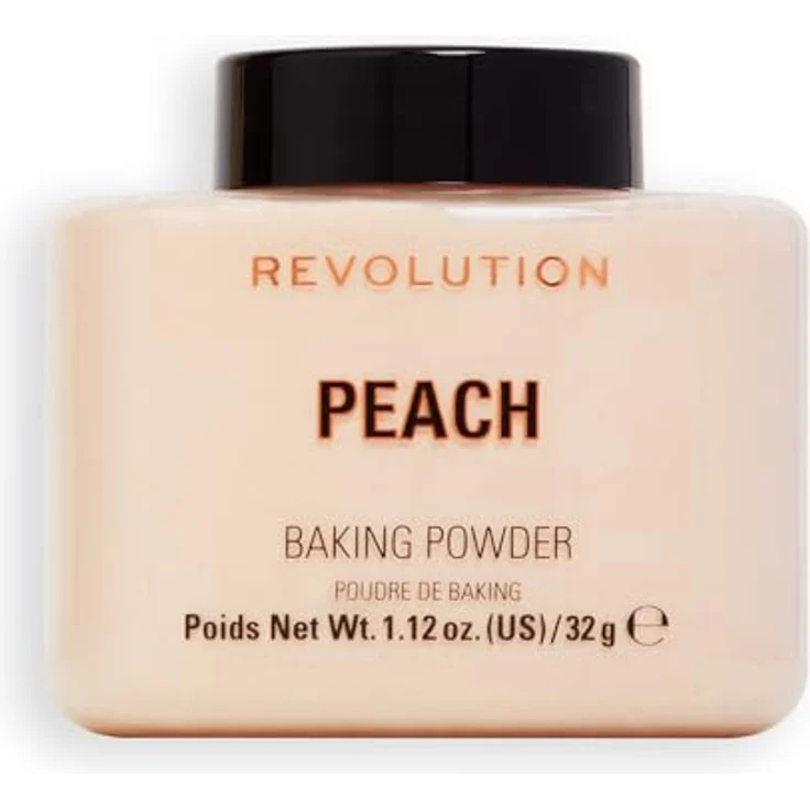 Revolution Beauty London Loose Baking Powder, Prolongs Makeup Wear, Brightening Setting Powder, For All Skin Tones, Peach, 32g – Bild 1