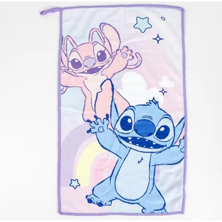 Lilo & Stitch Kulturbeutel, Disney Hygiene-Kit Set mit Handtuch und Haarbürste, bunt – Bild 3