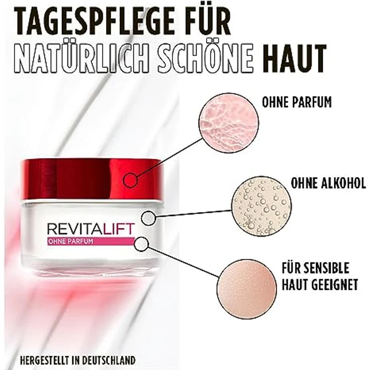 L'Oréal Paris Revitalift Feuchtigkeitspflege Ohne Parfüm für Frauen: mildert Falten und lässt die Haut jugendlicher wirken mit Pro-Retinol & probiotischen Extrakten, 50ml – Bild 3