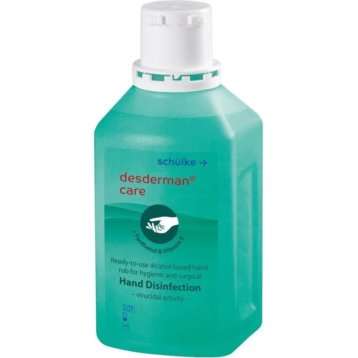Schülke Desderman Care, Handdesinfektionsmittel flüssig, pflegend mit Panthenol und Vitamin E, 500 ml