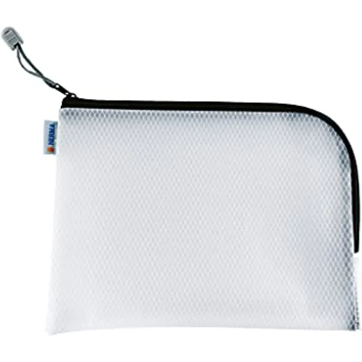 HERMA 20021 Kulturbeutel A5 mit Reißverschluss transparent schwarz, kleine verschließbare Sichttasche mit Zipper, Kosmetiktasche für Kosmetik, Flüßigkeiten, Make-Up, Zahnbürste